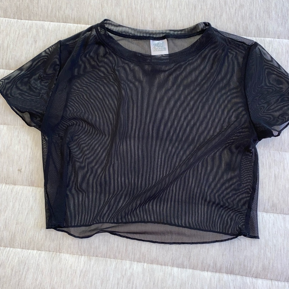 Cute swimsuit cover or crop top over shirt